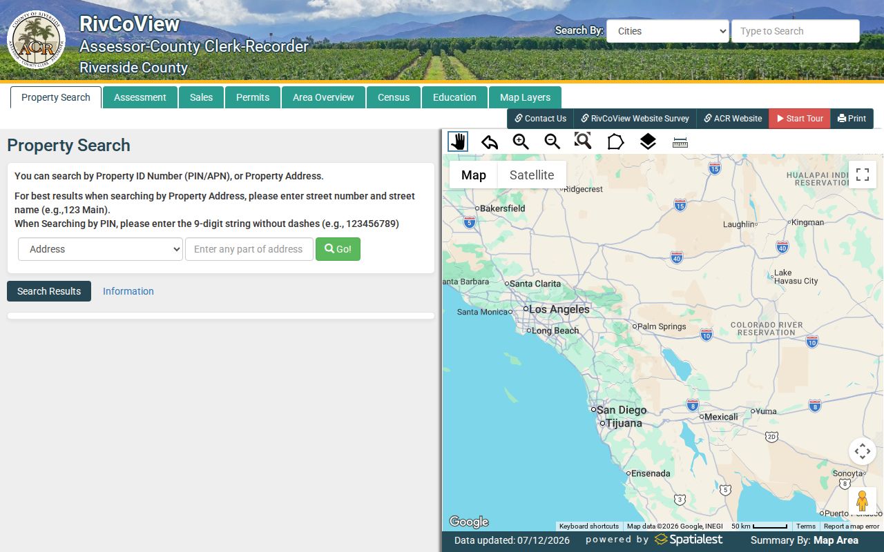 Riverside County people search by property address or parcel number