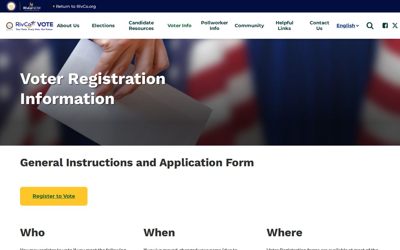 Riverside County voter registration records information from the Registrar of Voters